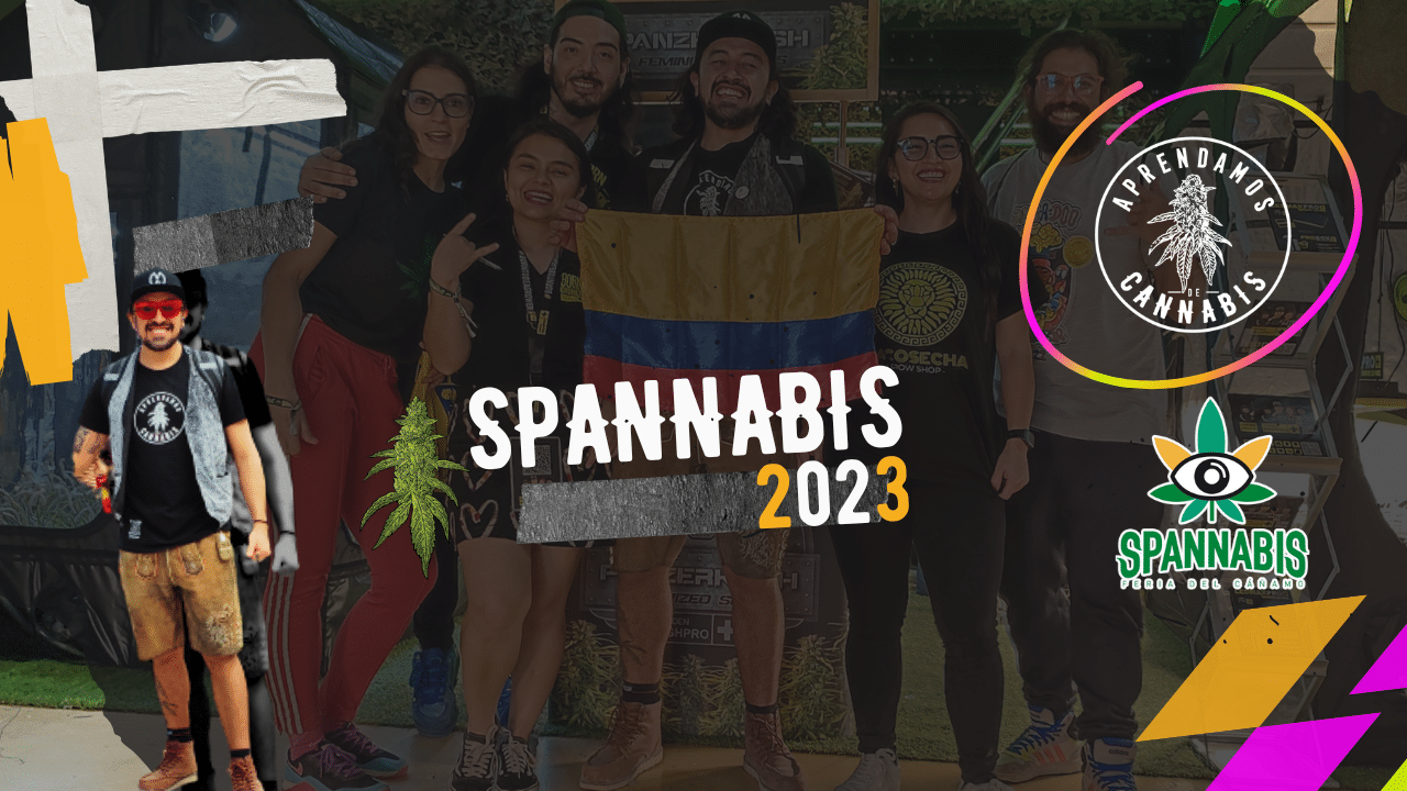 Tumbnail from the brand aprendamos de cannabis showing santiago ramirez's in a designeg background